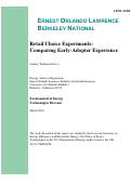 Cover page: Retail Choice Experiments: Comparing Early-Adopter Experience