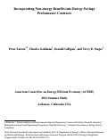 Cover page: Incorporating Non-energy Benefits into Energy Savings
Performance Contracts