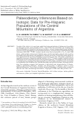 Cover page: Palaeodietary Inferences Based on isotopic Data for Pre-Hispanic populations of the Central Mountains of Argentina