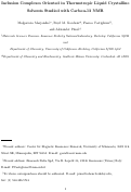 Cover page: Inclusion complexes oriented in thermotropic liquid crystalline solvents studied with Carbon-13 NMR