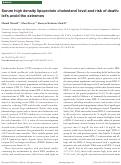 Cover page: Serum high density lipoprotein cholesterol level and risk of death: let’s avoid the extremes