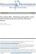 Cover page: Since March 2020…Rethinking Vulnerability, Taylor Swift’s Pandemic Records, and Piers Plowman’s Women