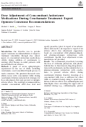 Cover page: Dose Adjustment of Concomitant Antiseizure Medications During Cenobamate Treatment: Expert Opinion Consensus Recommendations