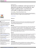 Cover page: Mindfulness meditation and improvement in depressive symptoms among Spanish- and English speaking adults: A randomized, controlled, comparative efficacy trial