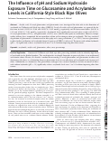 Cover page: The Influence of pH and Sodium Hydroxide Exposure Time on Glucosamine and Acrylamide Levels in California‐Style Black Ripe Olives