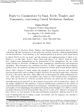 Cover page: Reply to Commentary by Imai, Keele, Tingley, and Yamamoto, concerning Causal Mediation Analysis