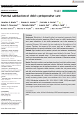 Cover page: Parental satisfaction of child's perioperative care