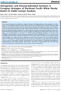 Cover page: Ontogenetic and Among-Individual Variation in Foraging Strategies of Northeast Pacific White Sharks Based on Stable Isotope Analysis