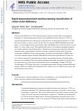 Cover page: Rapid measurement and machine learning classification of colour vision deficiency.