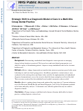 Cover page: Strategic Shift to a Diagnostic Model of Care in a Multi-Site Group Dental Practice