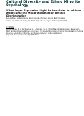 Cover page: When Anger Expression Might be Beneficial for African Americans: The Moderating Role of Chronic Discrimination
