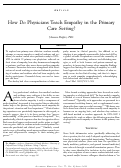 Cover page: How do physicians teach empathy in the primary care setting?