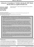 Cover page: Asking for a Commitment: Violations during the 2007 Match and the Effect on Applicant Rank Lists