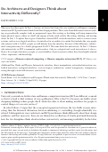 Cover page: Do Architects and Designers Think about Interactivity Differently?