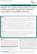 Cover page: Adoption of an evidence-based colorectal cancer screening promotion program by community organizations serving Filipino Americans