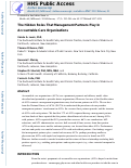 Cover page: The Hidden Roles That Management Partners Play In Accountable Care Organizations