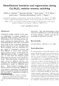 Cover page: Nanofilament Formation and Regeneration During Cu/Al2O3 Resistive Memory Switching