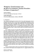 Cover page: Workplace transformation and the rise in cumulative trauma disorders: Is there a connection?