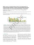 Cover page: What Levels of Coupled Cluster Theory Are Appropriate for Transition Metal Systems? A Study Using Near-Exact Quantum Chemical Values for 3d Transition Metal Binary Compounds.