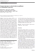 Cover page: Surgical outcomes in choroid plexus papillomas: an institutional experience