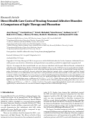 Cover page: Direct Health Care Costs of Treating Seasonal Affective Disorder: A Comparison of Light Therapy and Fluoxetine