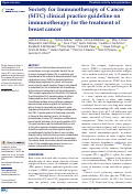 Cover page: Society for Immunotherapy of Cancer (SITC) clinical practice guideline on immunotherapy for the treatment of breast cancer