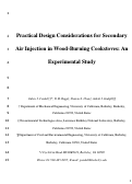 Cover page: Practical design considerations for secondary air injection in wood-burning cookstoves: An experimental study