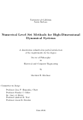 Cover page: Numerical Level Set Methods for High-Dimensional Dynamical Systems