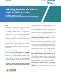 Cover page of Refueling Behavior of California Fuel Cell Vehicle Drivers