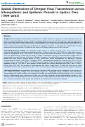 Cover page: Spatial Dimensions of Dengue Virus Transmission across Interepidemic and Epidemic Periods in Iquitos, Peru (1999–2003)