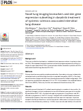 Cover page: Novel lung imaging biomarkers and skin gene expression subsetting in dasatinib treatment of systemic sclerosis-associated interstitial lung disease