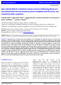 Cover page: Age-related deficits in skeletal muscle recovery following disuse are associated with neuromuscular junction instability and ER stress, not impaired protein synthesis