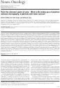 Cover page: From the clinician's point of view - What is the status quo of positron emission tomography in patients with brain tumors?