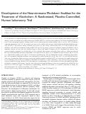 Cover page: Development of the Neuroimmune Modulator Ibudilast for the Treatment of Alcoholism: A Randomized, Placebo-Controlled, Human Laboratory Trial.