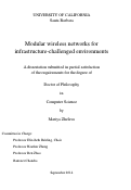 Cover page: Modular wireless networks for infrastructure-challenged environments