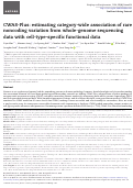 Cover page: CWAS-Plus: estimating category-wide association of rare noncoding variation from whole-genome sequencing data with cell-type-specific functional data.