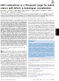 Cover page: FEN1 endonuclease as a therapeutic target for human cancers with defects in homologous recombination