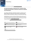Cover page: An industrial policy framework for transforming energy and emissions intensive industries towards zero emissions
