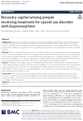 Cover page: Recovery capital among people receiving treatment for opioid use disorder with buprenorphine.