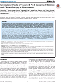 Cover page: Synergistic Effects of Targeted PI3K Signaling Inhibition and Chemotherapy in Liposarcoma