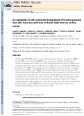 Cover page: Acceptability of self-conducted home-based HIV testing among men who have sex with men in Brazil: data from an on-line survey