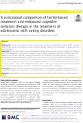 Cover page: A conceptual comparison of family-based treatment and enhanced cognitive behavior therapy in the treatment of adolescents with eating disorders