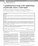 Cover page: A population-based study of the epidemiology of pancreatic cancer: a brief report