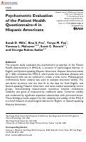 Cover page: Psychometric Evaluation of the Patient Health Questionnaire–4 in Hispanic Americans