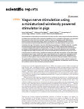 Cover page: Vagus nerve stimulation using a miniaturized wirelessly powered stimulator in pigs.