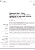 Cover page: Disrupted White Matter Microstructure of the Cerebellar Peduncles in Scholastic Athletes After Concussion