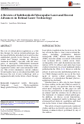 Cover page: A Review of Subthreshold Micropulse Laser and Recent Advances in Retinal Laser Technology