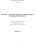 Cover page: FPGA-RR: A Novel FPGA Architecture with RRAM-Based Reconfigurable Interconnects