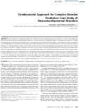 Cover page: Combinatorial Approach for Complex Disorder Prediction: Case Study of Neurodevelopmental Disorders