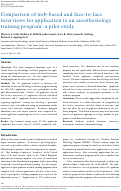 Cover page: Comparison of web-based and face-to-face interviews for application to an anesthesiology training program: a pilot study